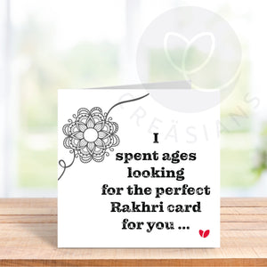 Rakhri card- Spent ages looking for the perfect Rakhri card - cheeky greeting card