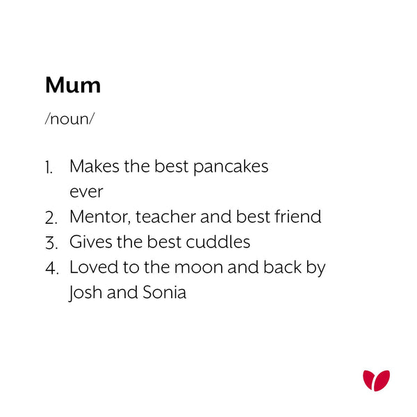 Personalised card for Mum, Mummy, Nani, Nan, Gran, Grandma Mothers Day card