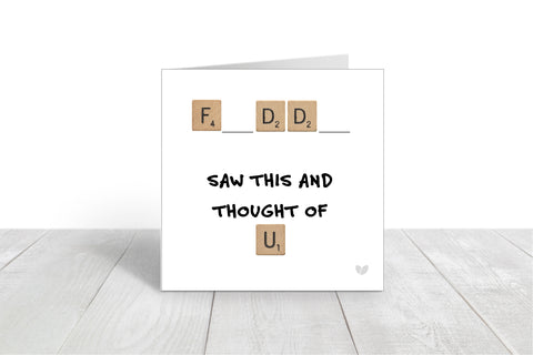 FDDU Thought of U Scrabble greeting card