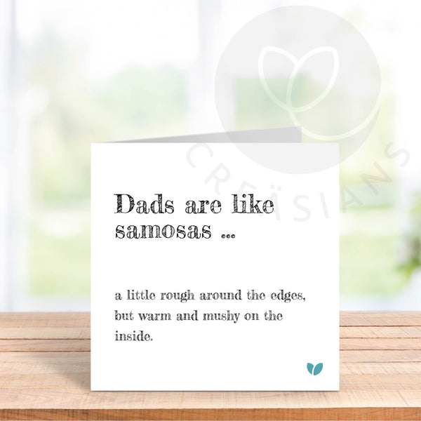 Indian Happy Father's Day card - dads are like samosas greeting card - Indian Desi Fathers Day card