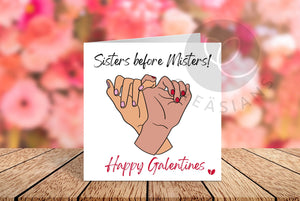 Sisters before Misters Galentines greeting card
