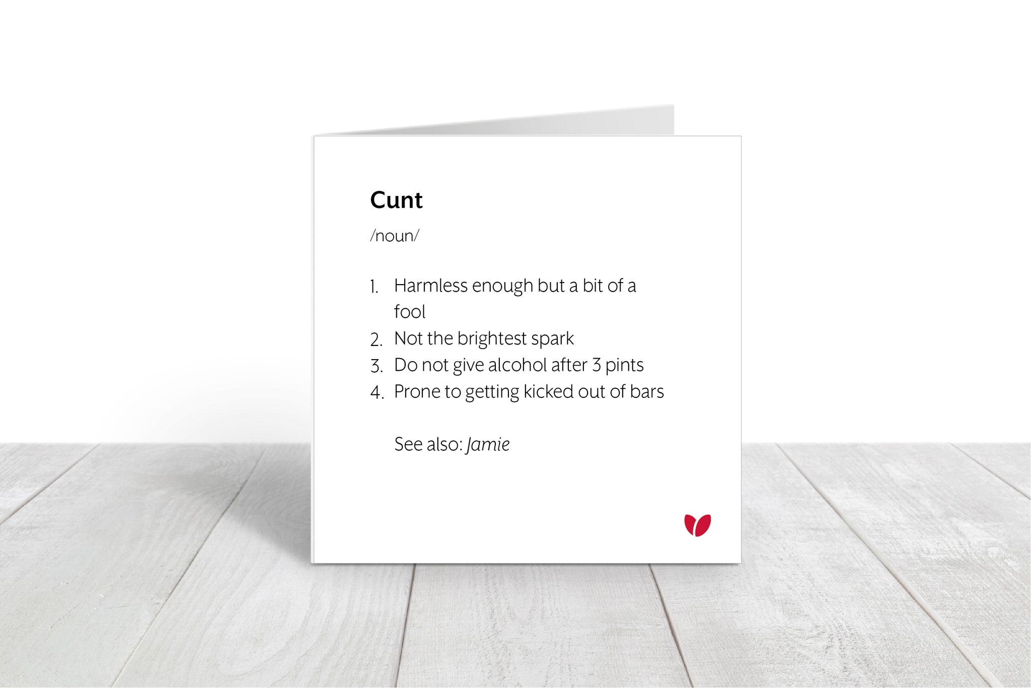 Personalised cunt greeting card
